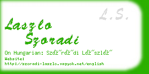 laszlo szoradi business card
